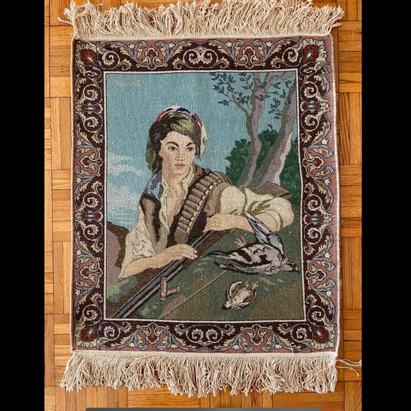 ANTIQUE Egyptian  HAND MADE RUG FROM 1950 - Picture 2 of 2